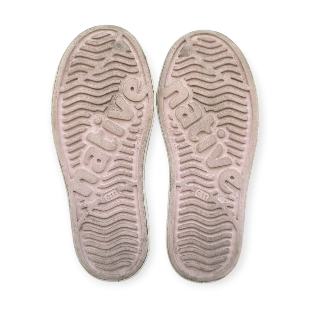 Native Jefferson Bling Pink Rose Gold Glitter Slip On Shoes Kids C11 Sneaker - Picture 5 of 5